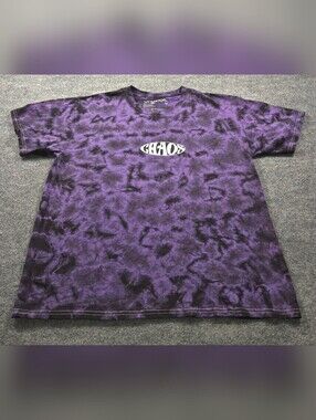 Vitriol Chaos Mayhem Purple Black Tie Dye Graphic Tee‎ L